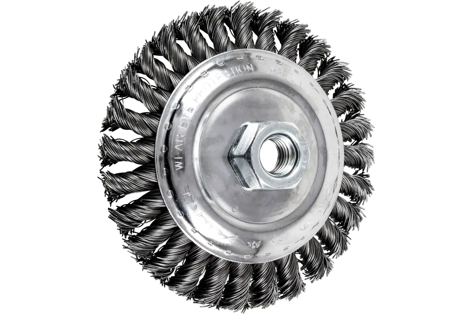 Picture of Pferd Knot Wire Bevel Brush 5" Dia. .020 Carbon Steel 5/8-11" Thread